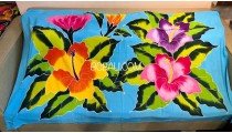 Best Quality Rayon Sarong Hand Painted Flower Design Handmade In Bali